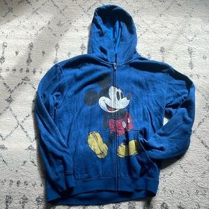 Authentic Original Disney Parks Mickey Heather Blue Hoodie XL